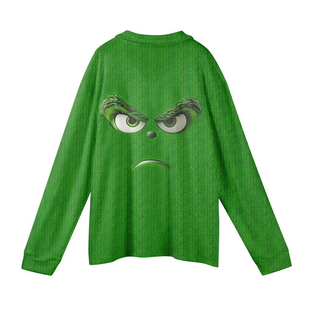 Men's Casual Christmas Print Button Long Sleeve Shirt