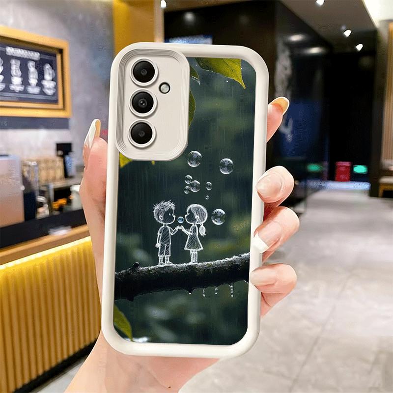 Nature Cute Child Painting Style Soft Phone Case for Samsung Galaxy S26 Ultra S25 Edge S24 S23 S22 Plus S21 S20 FE 5G Shell Sili