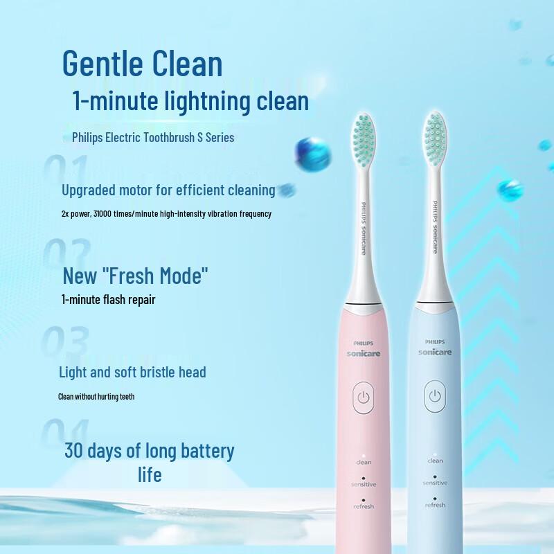 Philips S2 HX2428 Sonic Electric Toothbrush CN plug (adapter included)