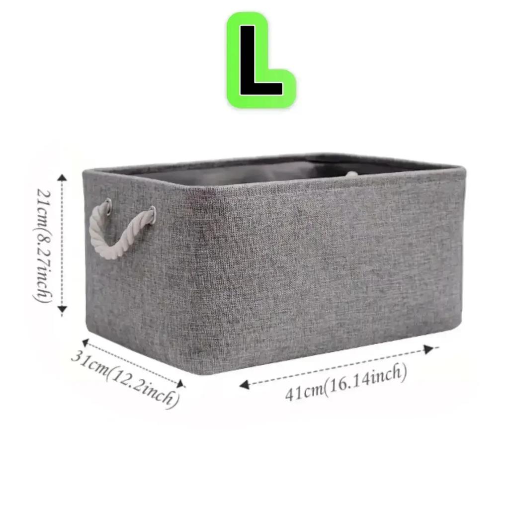 Folding Fabric Storage Basket With Handle Large Capacity Sundries Storage Organizer for Kids Toy Clothing Socks Storage Basket