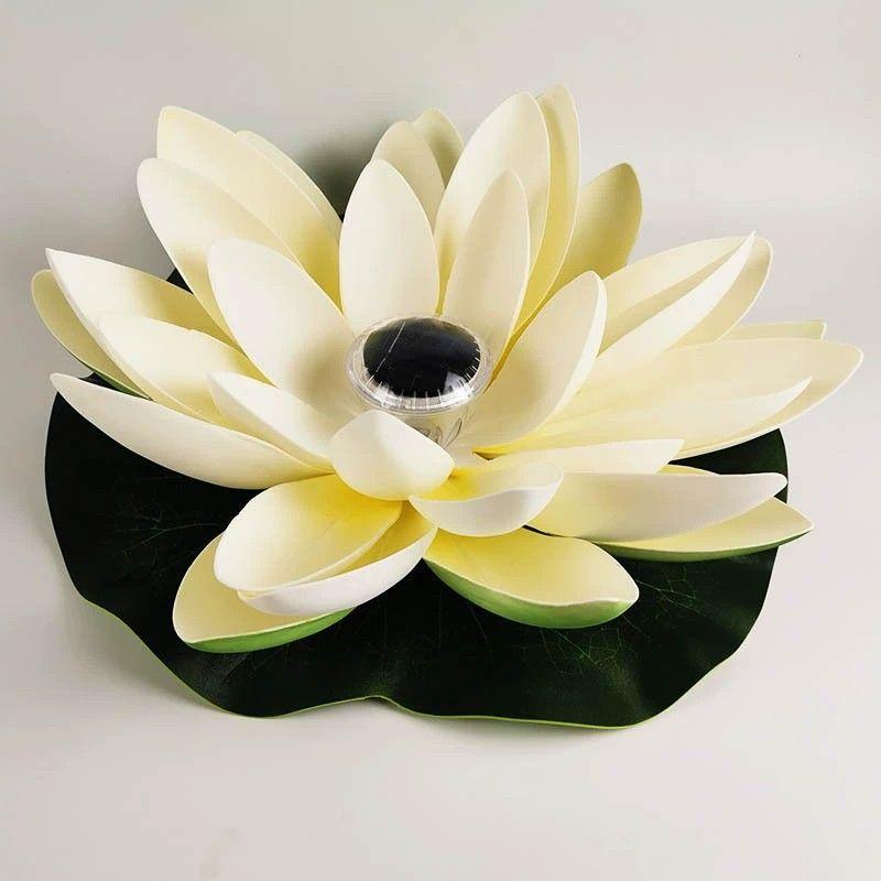 Zewnętrzne Wodoodporne Pływające Lampy Stawowe Solarne Lampy Lotosu Solarne Lampy Ogrodowe Dziedziniec Willi Lampki Lotosu do Składania Życzeń