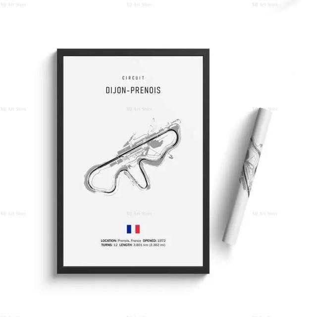 Nordic France Spain Imola Racing Track Circuit Canvas Painting F1 Wall Art Posters Aesthetic Motorsport Decoration Room Decor