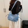 Denim Crossbody Bag Women's Underarm Bag Multi-Pocket Shoulder Bag