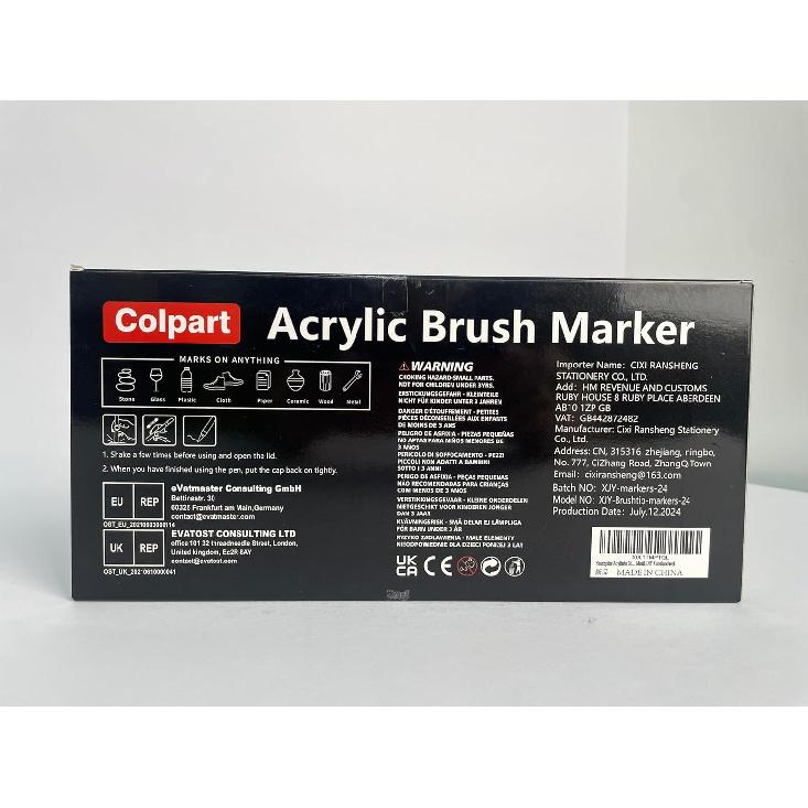 Brush Tip Acrylic Paint Pens-24 Colors Acrylic Paint Markers Calligraphy Art Markers for Lettering,Card Making,Rock painting,Stone, Ceramic, Glass,