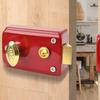 Key Included Heavy Duty Lock Single Cylinder Insurance Lock Retro Red Lock  Furniture Hardware
