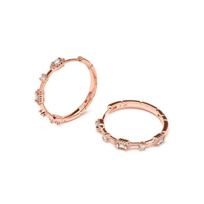 Boucles d'oreilles - LUXENTER - Nemako - Zircone - Finition or jaune 18k - Alliage métallique