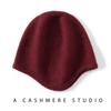 Cashmere knitted cold hat women's autumn and winter warm ear protection solid color wool hat showing face small versatile fashion hat