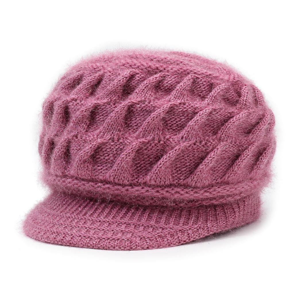 Middle-aged and Elderly Women's Winter Hats Thickened Winter Ear Protectors Fleece Fashion Warm Wool Hats Knitted