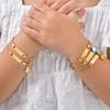 Personalized Child ID Bracelet, 18K Gold Plated Stainless Steel Engrave Custom Name Bracelet for Children Girls Boys Gift