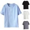 O Neck Men T-shirts Lightweight Plus Size Solid Color Casual Top Streetwear