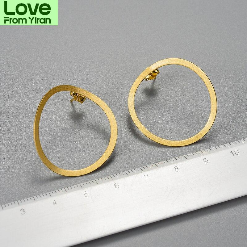 Lotus Fun 18K Gold Color Minimalism Big Hoop Women Circle Dangle Earrings Tone Luxurious Jewelry Trend Latest FemaleLuxury Dangle