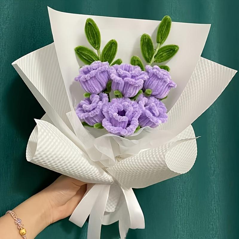 10pcs Flower Wrapping Paper Flower Art Decoration Gift Wrapping Kraft Paper Flower Bouquet Three-dimensional Art Embossed Paper
