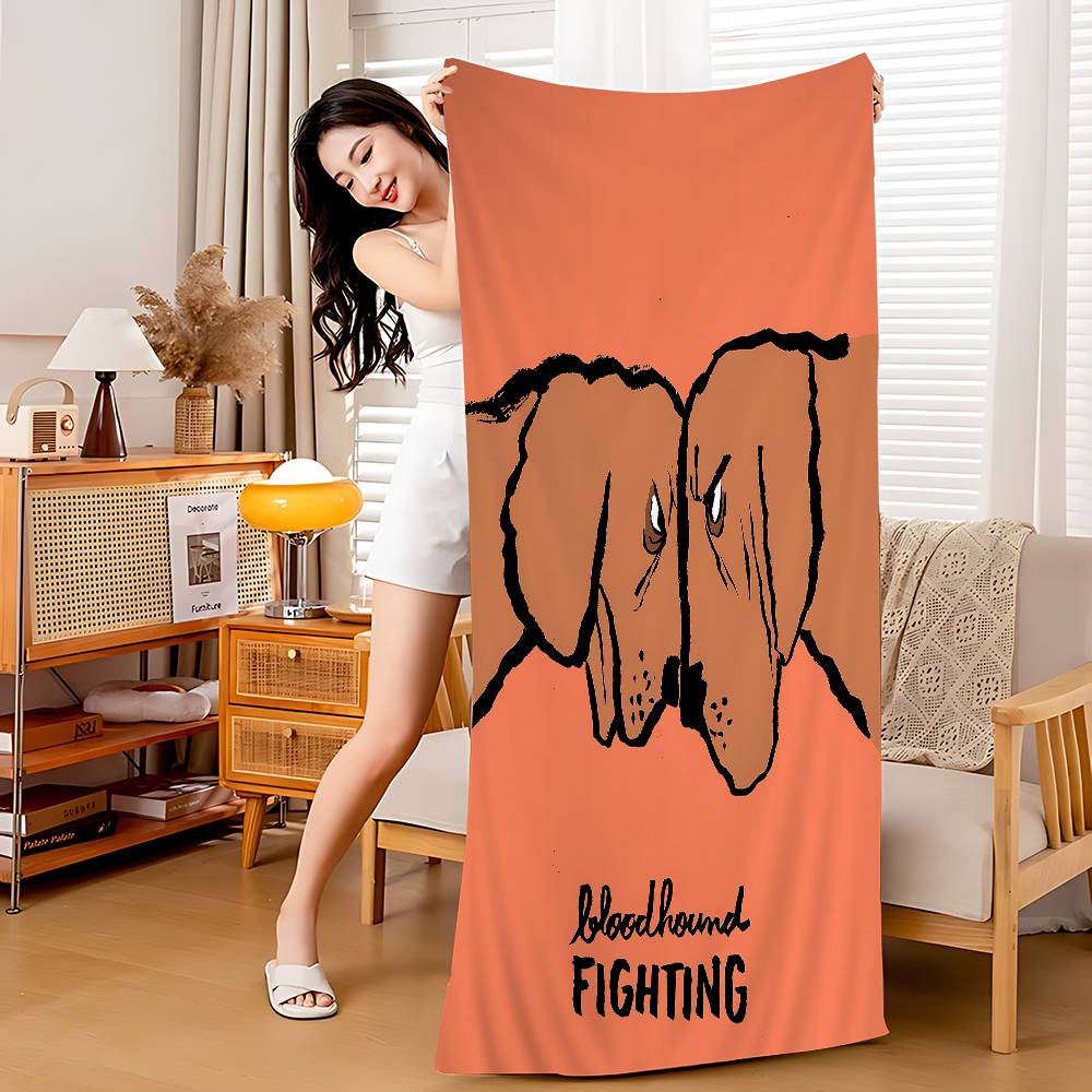French Illustrator J-Jean Art Jullien Microfiber Blanket Quick Drying Beach Towels Oversized Printing Super Absorbent Pool