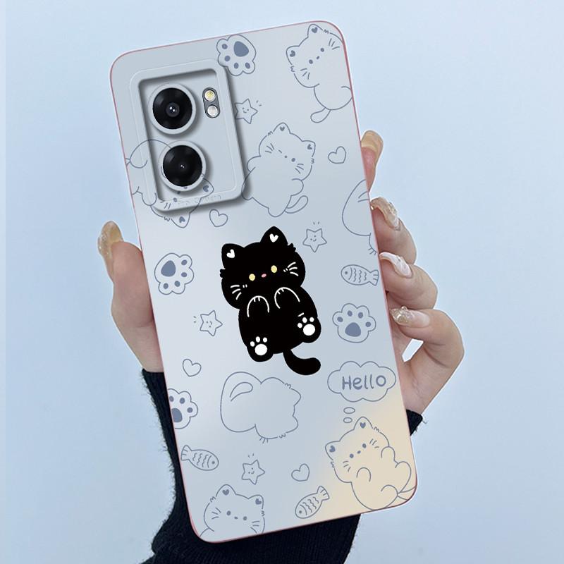 Hülle Für Realme Narzo 50 5G V23 5G Q5i Niedlicher Panda Süße Katzen Silikon Weiche Rückseite RMX3572 RMX3571 Stoßfänger Schutzhülle
