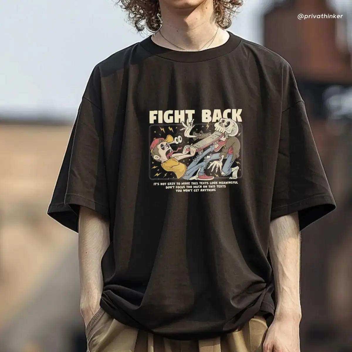 

Skeleton Print Men T-shirts Pure Cotton High Quality Tops Loose Fashion Short Sleeve Streetwear Hip Hop Male Harajuku Clothing XXXXXL чорний
