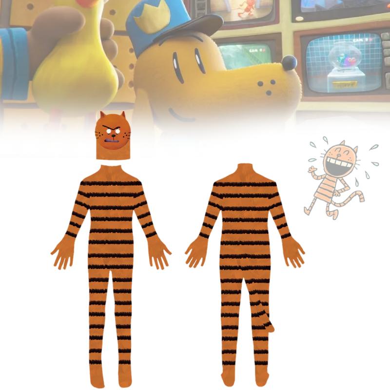 Cat Man Cosplay Outfit Cartoon Petey Cat Halloween Fancy Kids Girls Boys Party