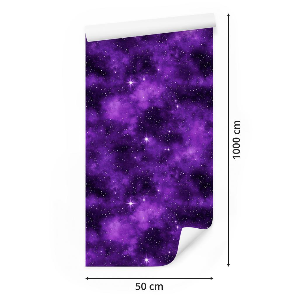 Watercolor Galaxy Violet Wallpaper, Fine Detail 50x1000