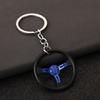 3-Spoke Race Car Steering Wheel Keychain - Zinc Alloy Metal Keyring for Men, Creative Racing Gift Accessories