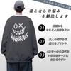 Bligo Long Sleeve Oversized Popular Back Round Loose Drop English Long Sleeve Korean Men's Sweatshirt, Silhouette, Print, Collar, Fit, Pullover,