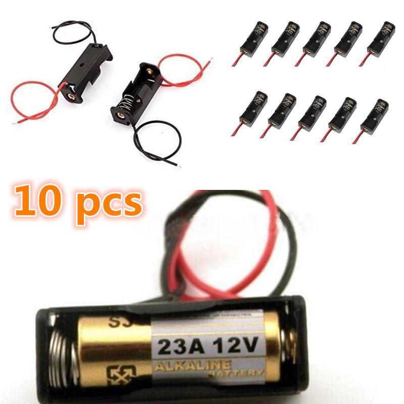 For 23A MN21 MS21 Battery 10PCS 23A //A23 Battery 12V Clip Holder Box Case Black