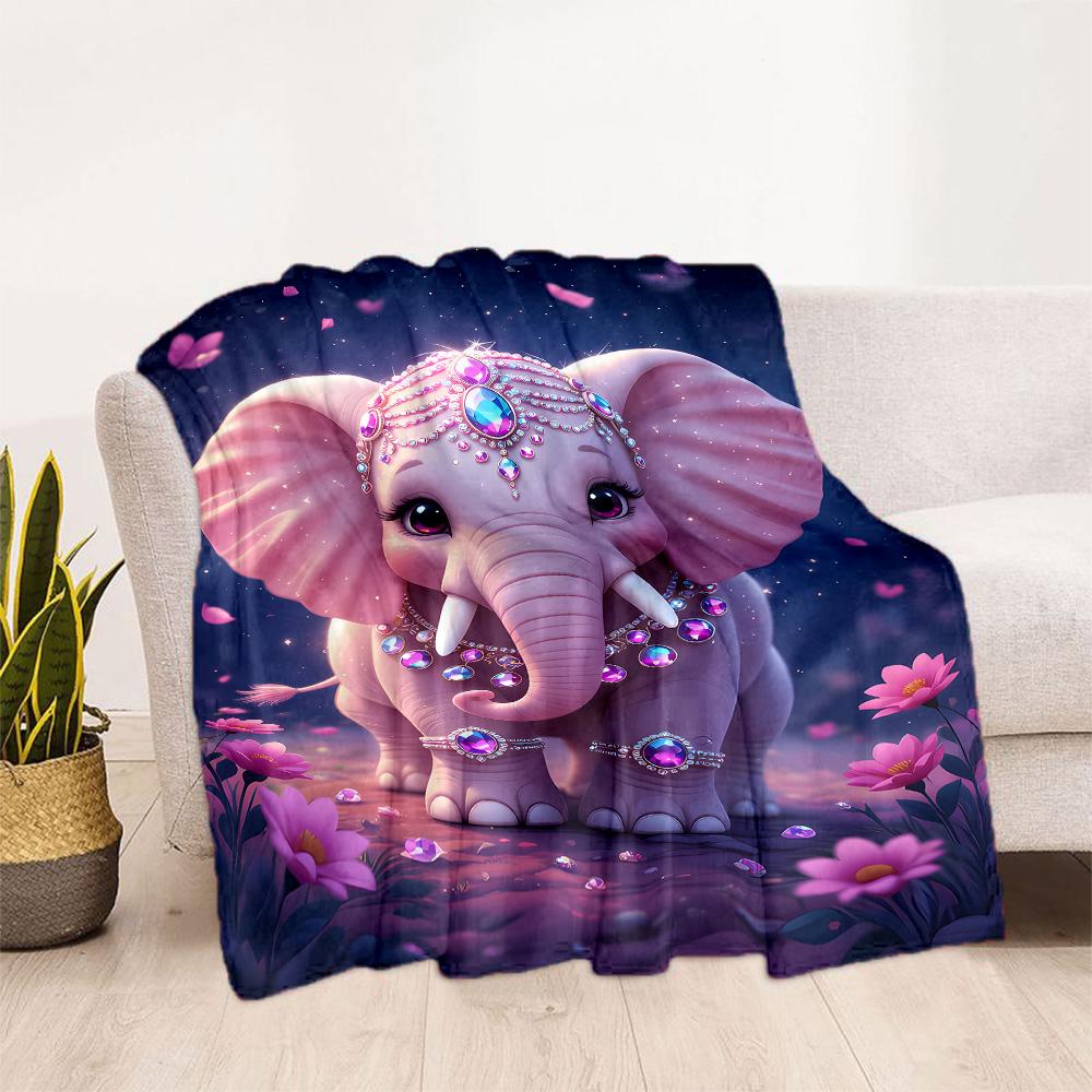 Colorful Elephant Garden Blanket Suitable for Offices, Travel, Living Rooms Also a Good Gift for Friends and Family Suitable for All Seasons.