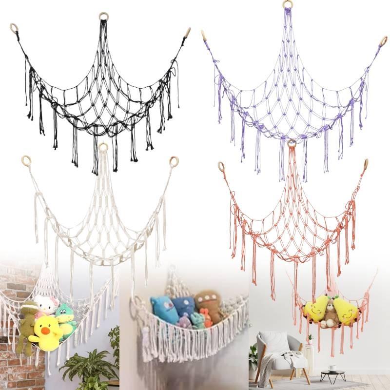 Hammock Toy Kids Cuddly Soft Doll Storage Triangle Mesh Net Bedroom Decoration