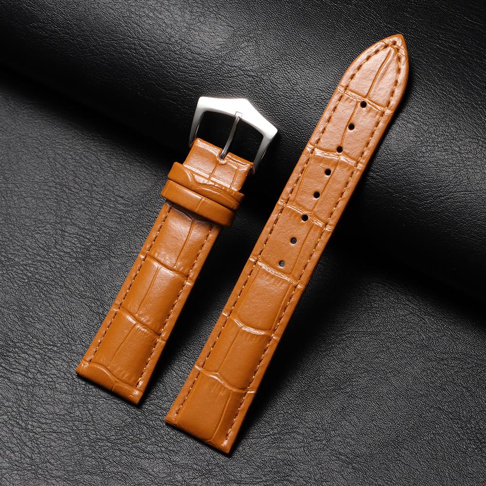 Strap 14mm 16mm 18mm 20mm 22mm High Quality Calfskin Genuine Cowhide Pin Buckle for Men Women Universal Watch Band Accessories