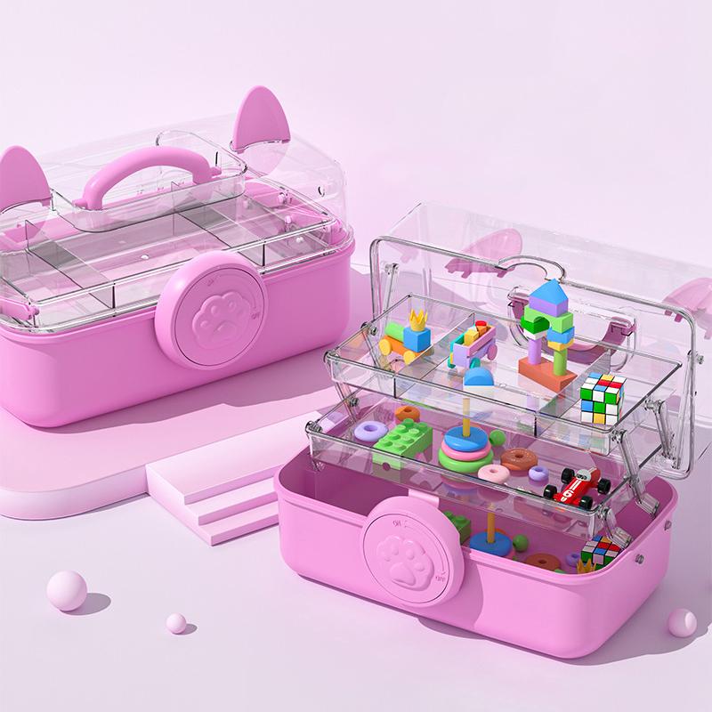 Multi-Layer Hairpin Storage Box Cute Girls Jewelry Box Children'S Hair Accessories Storage Box Portable Toy Storage Box