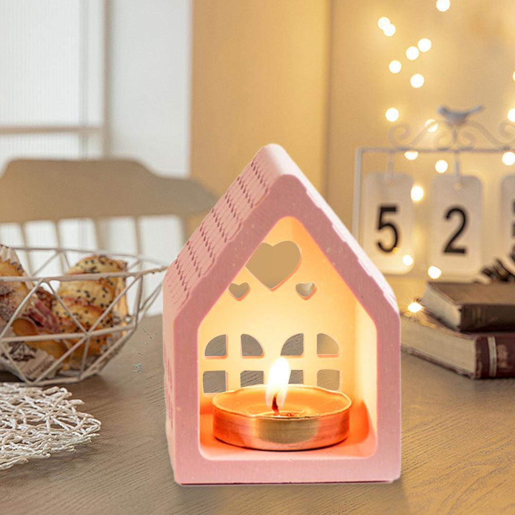 Silicone 3D House Mould Plaster Mould DIY Tea Light Mould Decorative Epoxy Resin Casting Mold Non Stick for Art Craft