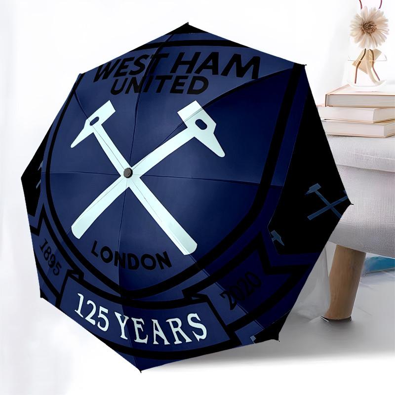 West Ham United, Automatico con Apertura e Chiusura Anniversario, Struttura a 8 Stecche Ombrello Portatile, Adatto per Uomini e Donne in Tutte le Stagioni Pe