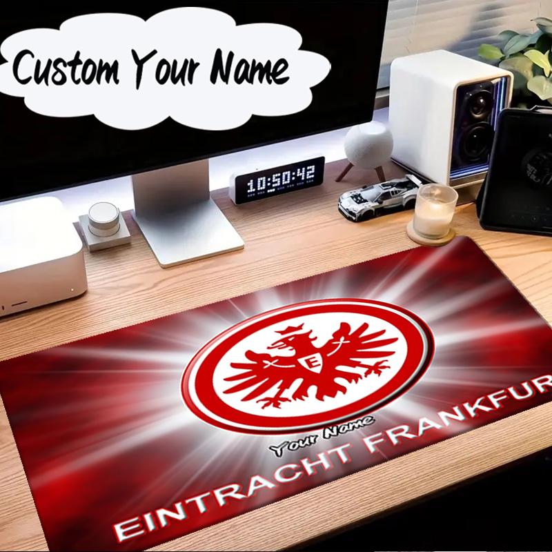 Benutzerdefinierter Name Mauspads Flammendes Herz Frankfurt Wappen Mauspads Schreibtischunterlage, Rutschfeste Gummiunterseite Für Computer Notebook Gaming Mauspads Geschenk