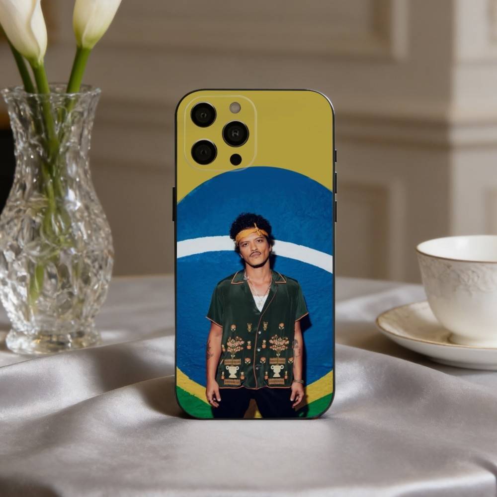 B-Bruno-O M-MarsS Wallpaper Phone Case For iPhone 17,16,15,14,13,12,11 Plus,Pro Max,XS,Soft Silicone Black Cover