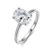 1/2/3/4 Karat Oval geschliffener Moissanit Solitär Diamantring GRA Zertifiziert Kupfer Party Eheringe Schmuck für Damen