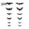 Removable Wall Decal Halloween LED Stickers Glow-in-the-Dark Bat & Spider Decorations Battery-Powered Hanging Ornaments Night Light Sticker