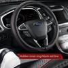Car Steering Wheel Cover, Genuine Leather Handle Cover for Ford Focus, Edge, Territory, Mondeo, Explorer, Escort, Kuga