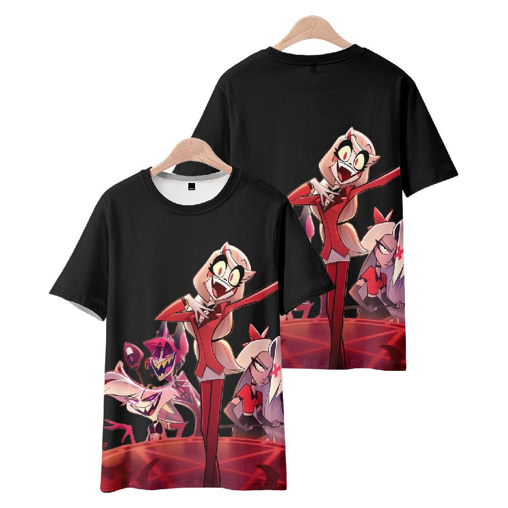 Summer Fashion Women/Men's Casual Anime Hazbin Hotel Printed Cosplay Short Sleeve T-shirts