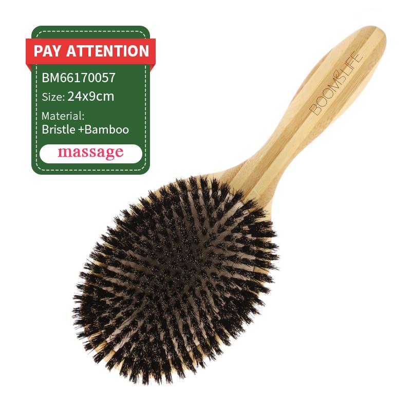 Boar Bristle Hair Brush Women Wood Bamboo HairBrush Professional Curly Airbag Scalp Brush Comb for Hair Beauty Care Salon Tools
