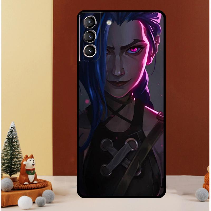 Anime Arcane Jinx Case For Samsung Galaxy S23 S24 Ultra S8 S9 S10 S22 Plus Note 10 20 Ultra S20 S21 FE Cover