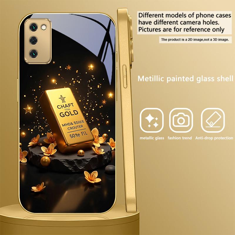 

Exquisite Crown Gold Bar For Samsung Galaxy S26 S20 FE S21 S22 S23 Plus S24 Ultra S25 Ultra S21+ S25+ Golden glass phone case Galaxy S9+