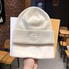 Hat Female Autumn and Winter Letter Round Label Knitted Hat Thin Street Hipster Versatile Student Couple Pullover Hat Male