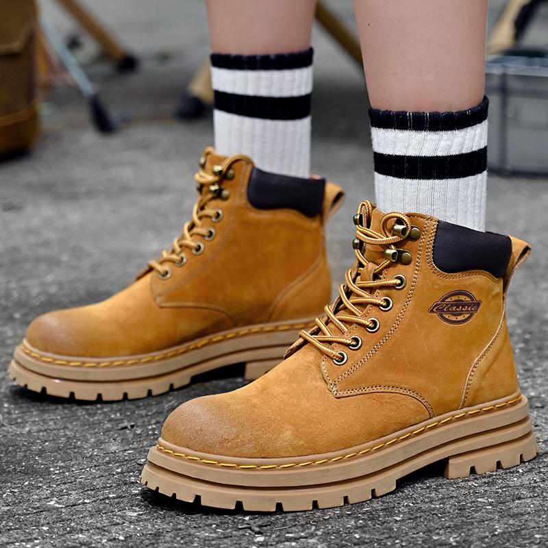 Fashion Desert High-top Hiking Shoes Non-slip Male Motocross Boots Handmade Versatile Botas Comfy Sneakers New Fashion Men's Ankle Boots