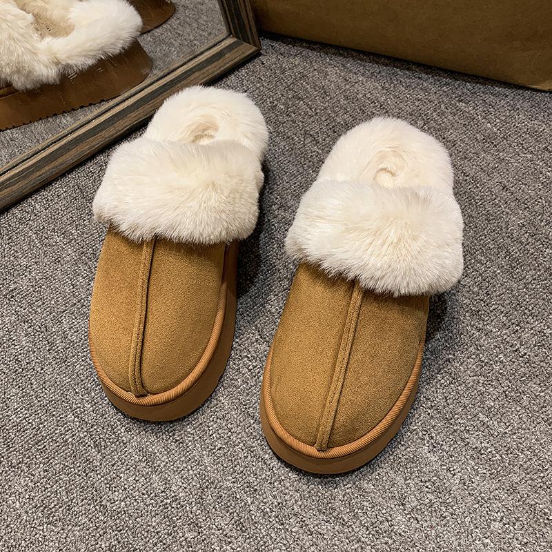 Student Dormitory Home Soft Bottom Non-slip Cotton Slippers Women's 2025 Autumn and Winter New Outer Wear Thick Bottom Heightening Warm Cotton Mop