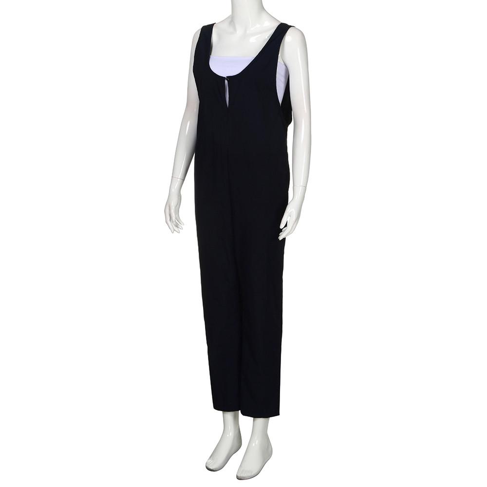 Dawwoti Women Dungarees Sleeveless Jumpsuits Overalls Loose Wide Leg Rompers Long Playsuit