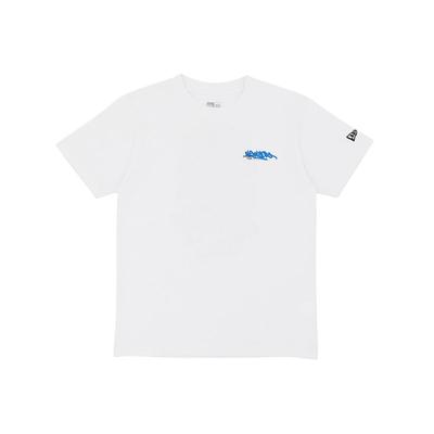 Camiseta de Algodão com Manga Curta Graffiti New Era para Jovens Tamanho 14111850, Branca, (Branco/Tamanho 140/Infantil)