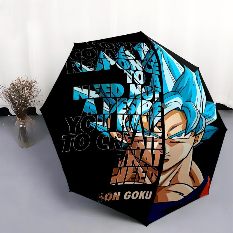1 PC Automatic Folding Umbrella - Dragon Ball Super Pattern Portable Foldable Design With 8 Ribs Christmas Birthday Gifts
