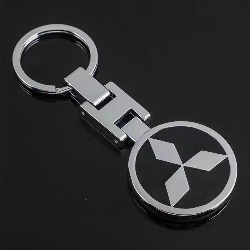 1pcs 3D Metal Car Styling Emblem Keychain Key Chain Rings For Mitsubishi Eclipse Lancer Outlander Pajero ASX Colt I200 Triton Ex WM1