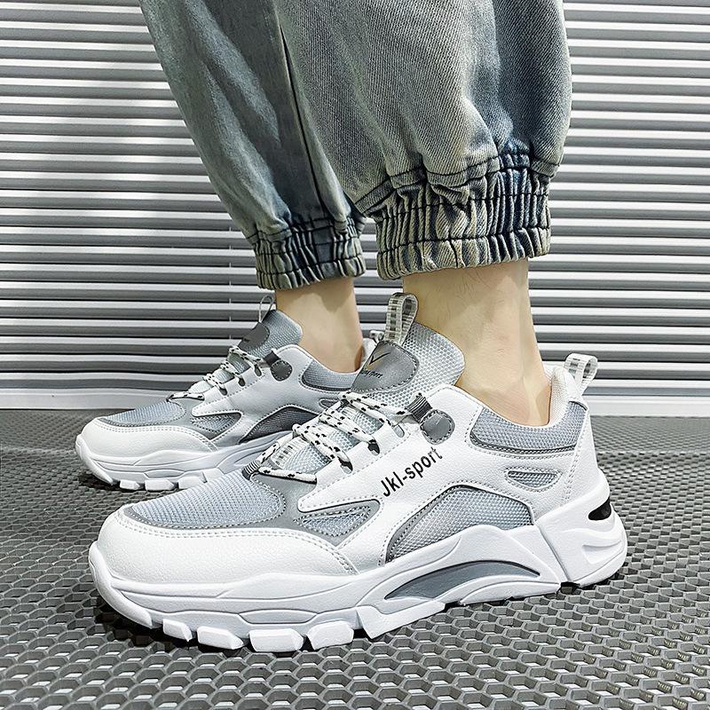 

2024 летние полые потонепроницаемые нескользящие амортизирующие кроссовки для бега повседневная обувь мужская модная обувь дышащая обувь мягкая спортивная мужская обувь 37 белый