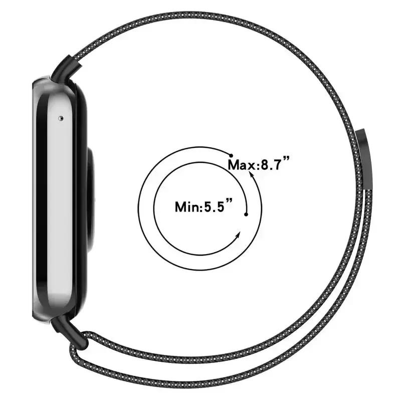 Cinturino Metallico per Xiaomi Mi Band 8/9 Pro Braccialetto Smart Magnetico Braccialetto di Ricambio in Acciaio Inossidabile per Redmin Watch 4/5 band
