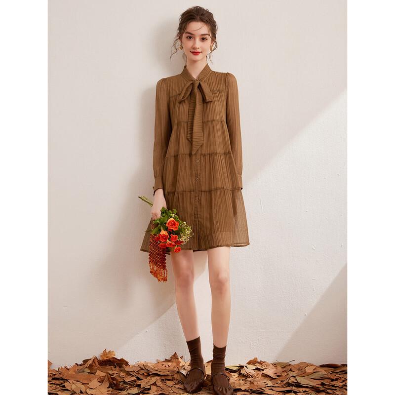 Women's Elegant Lyocell Blend Tie-Waist Midi Dress