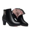 Medium heel short boots women's autumn and winter fashion boots, new velvet leather shoes women's high heel cotton shoes mother shoes